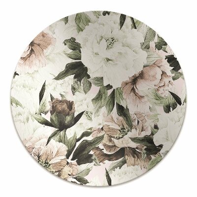 Alfombra silla ordenador Peonies con flores