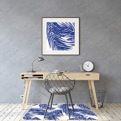 Alfombra silla ordenador Hoja azul marino