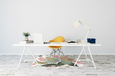 Alfombra para silla de escritorio Flores pintadas