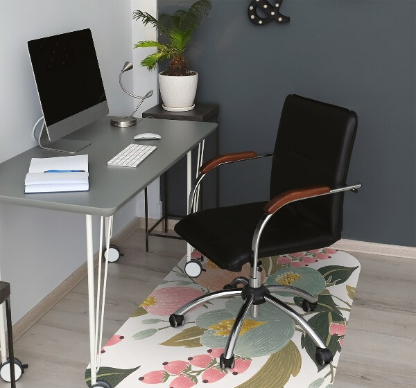 Alfombra para silla de escritorio Flores pintadas