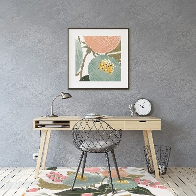 Alfombra para silla de escritorio Flores pintadas
