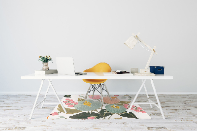 Alfombra para silla de escritorio Flores pintadas