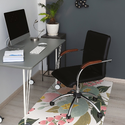 Alfombra para silla de escritorio Flores pintadas