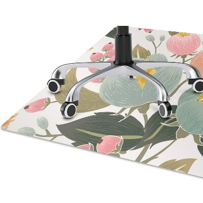 Alfombra para silla de escritorio Flores pintadas