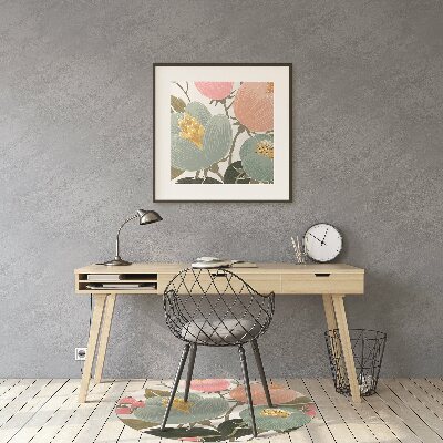 Alfombra para silla de escritorio Flores pintadas