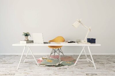 Alfombra para silla de escritorio Flores pintadas
