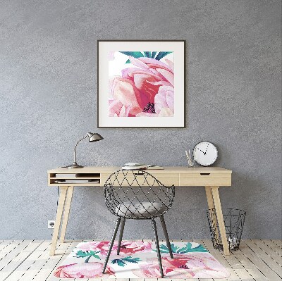 Alfombra para silla de escritorio Flor de semilla de amapola