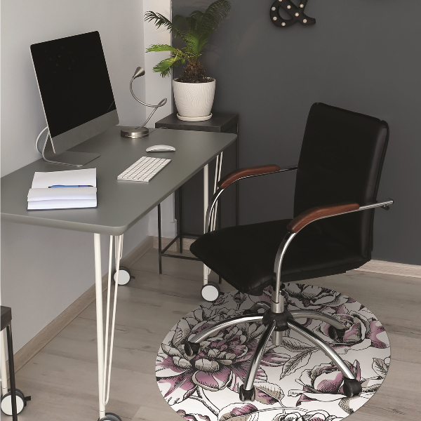 Alfombra para silla de escritorio Rosas