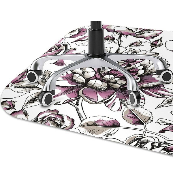 Alfombra para silla de escritorio Rosas