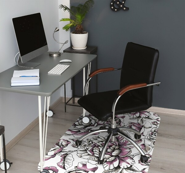 Alfombra para silla de escritorio Rosas