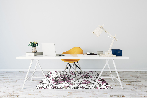 Alfombra para silla de escritorio Rosas