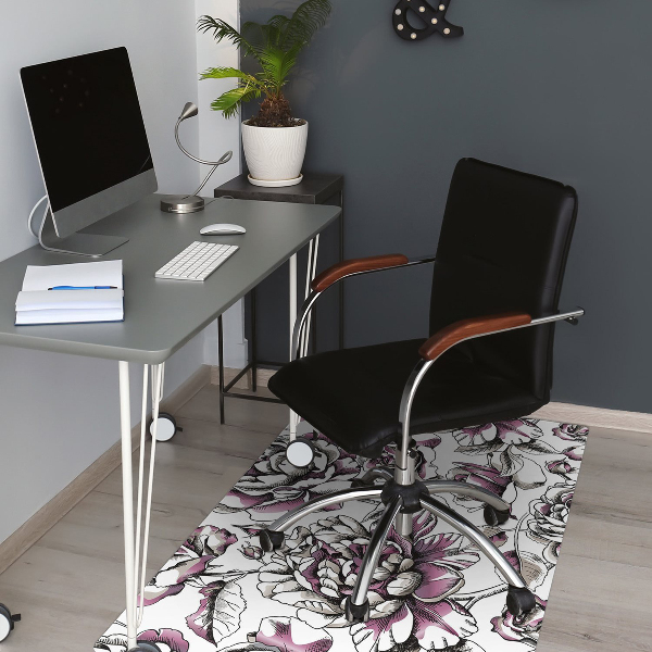 Alfombra para silla de escritorio Rosas
