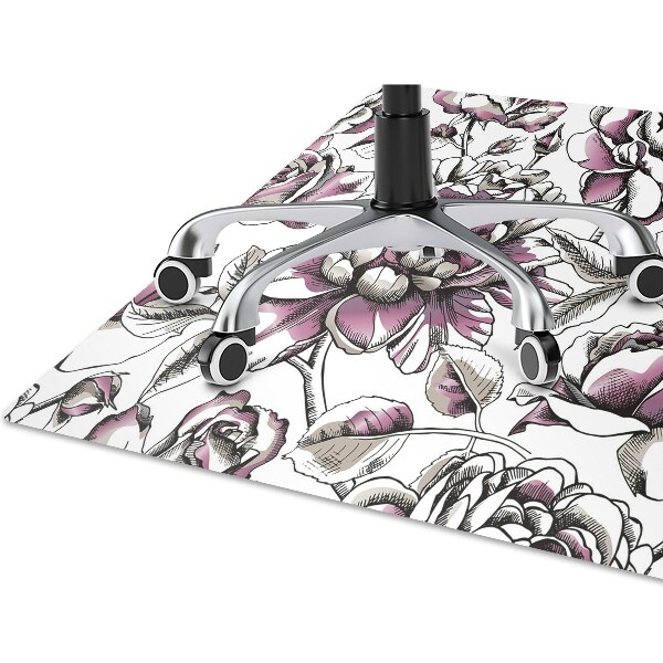 Alfombra para silla de escritorio Rosas