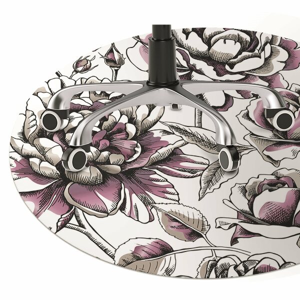Alfombra para silla de escritorio Rosas
