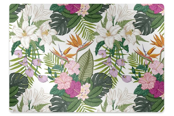 Alfombra para silla de escritorio Flores exóticas