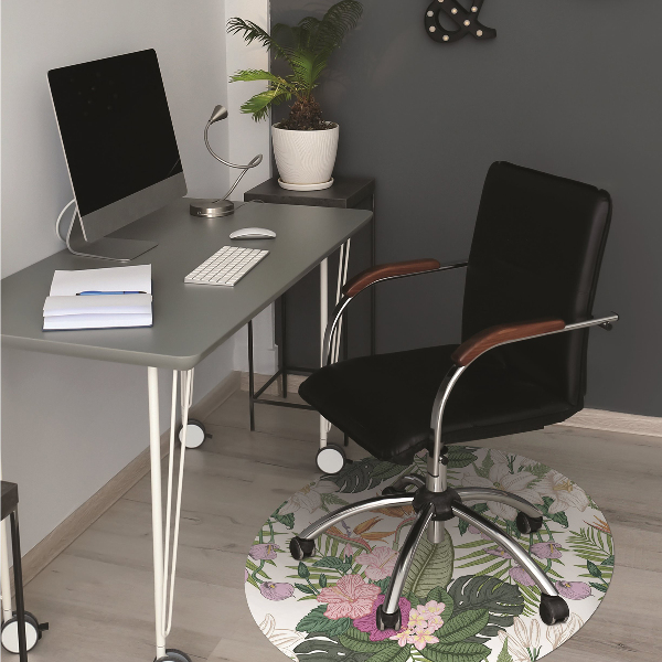 Alfombra para silla de escritorio Flores exóticas