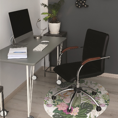Alfombra para silla de escritorio Flores exóticas