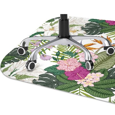 Alfombra para silla de escritorio Flores exóticas
