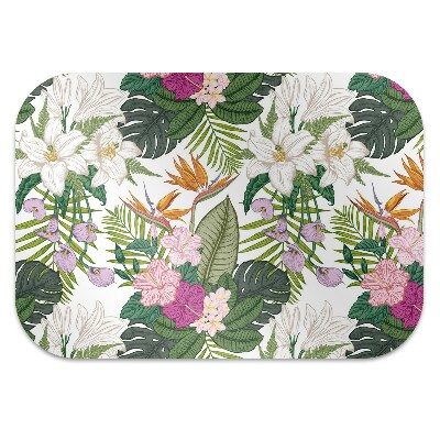 Alfombra para silla de escritorio Flores exóticas