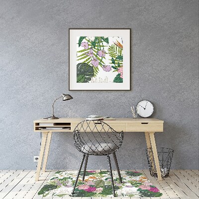 Alfombra para silla de escritorio Flores exóticas