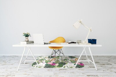 Alfombra para silla de escritorio Flores exóticas