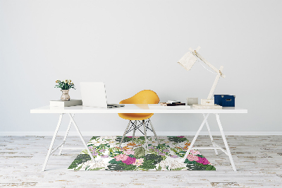 Alfombra para silla de escritorio Flores exóticas