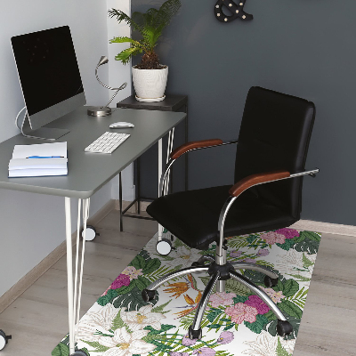 Alfombra para silla de escritorio Flores exóticas