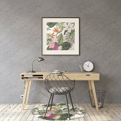 Alfombra para silla de escritorio Flores exóticas