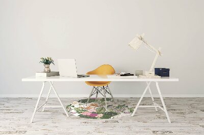 Alfombra para silla de escritorio Flores exóticas