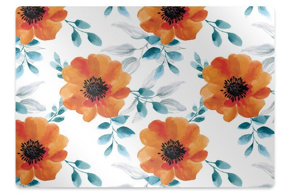 Alfombrilla para silla de escritorio Flor naranja