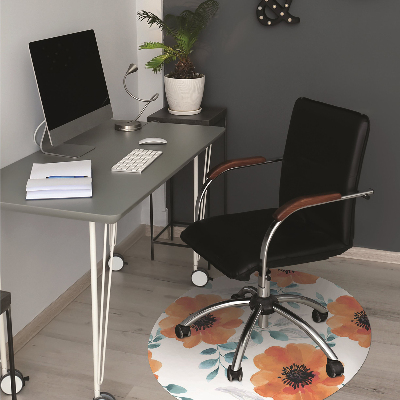 Alfombrilla para silla de escritorio Flor naranja
