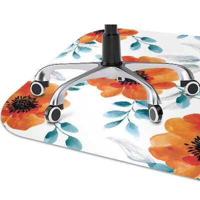 Alfombrilla para silla de escritorio Flor naranja