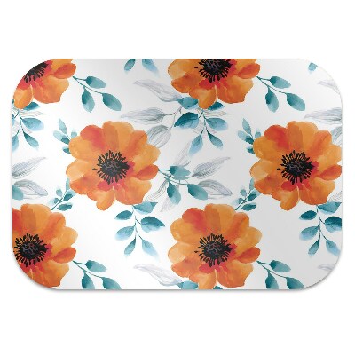 Alfombrilla para silla de escritorio Flor naranja