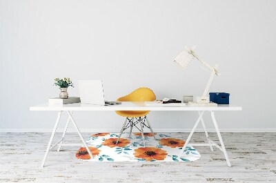 Alfombrilla para silla de escritorio Flor naranja
