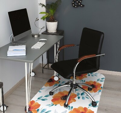 Alfombrilla para silla de escritorio Flor naranja
