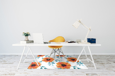 Alfombrilla para silla de escritorio Flor naranja