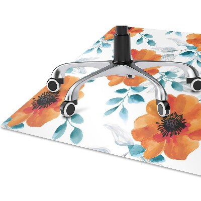Alfombrilla para silla de escritorio Flor naranja