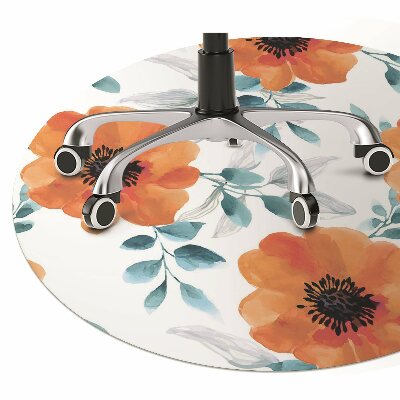 Alfombrilla para silla de escritorio Flor naranja