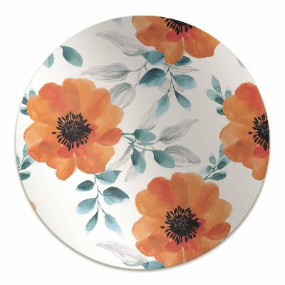 Alfombrilla para silla de escritorio Flor naranja