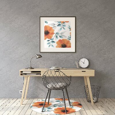 Alfombrilla para silla de escritorio Flor naranja
