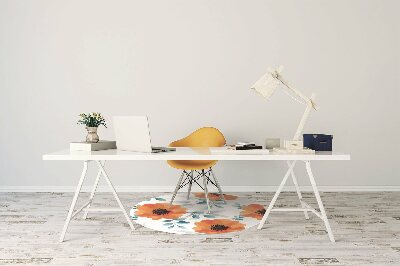 Alfombrilla para silla de escritorio Flor naranja