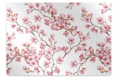 Alfombrilla para silla de escritorio Flores rosadas