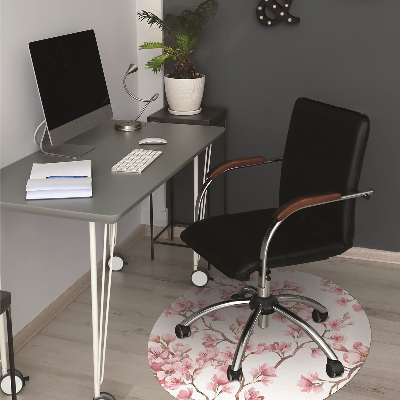 Alfombrilla para silla de escritorio Flores rosadas