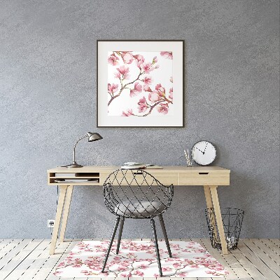 Alfombrilla para silla de escritorio Flores rosadas