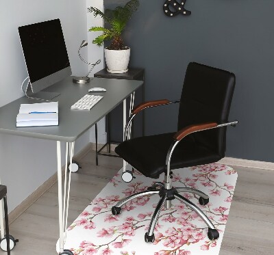 Alfombrilla para silla de escritorio Flores rosadas