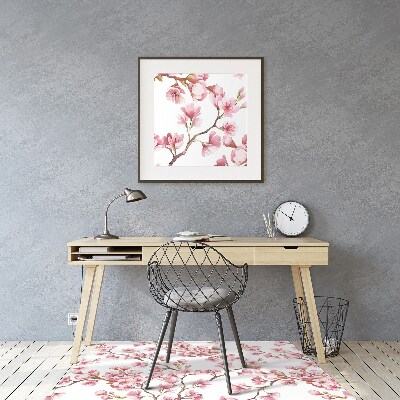 Alfombrilla para silla de escritorio Flores rosadas