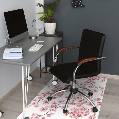 Alfombrilla para silla de escritorio Flores rosadas