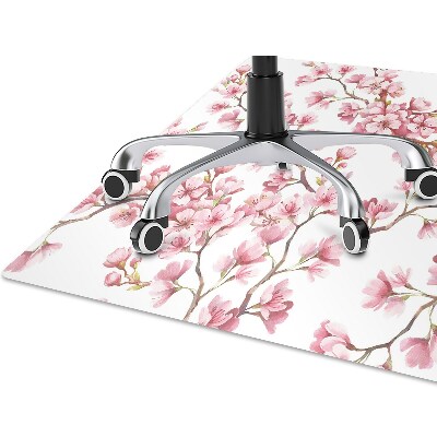 Alfombrilla para silla de escritorio Flores rosadas