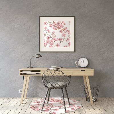 Alfombrilla para silla de escritorio Flores rosadas