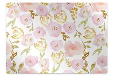 Alfombra silla ordenador Flores rosadas
